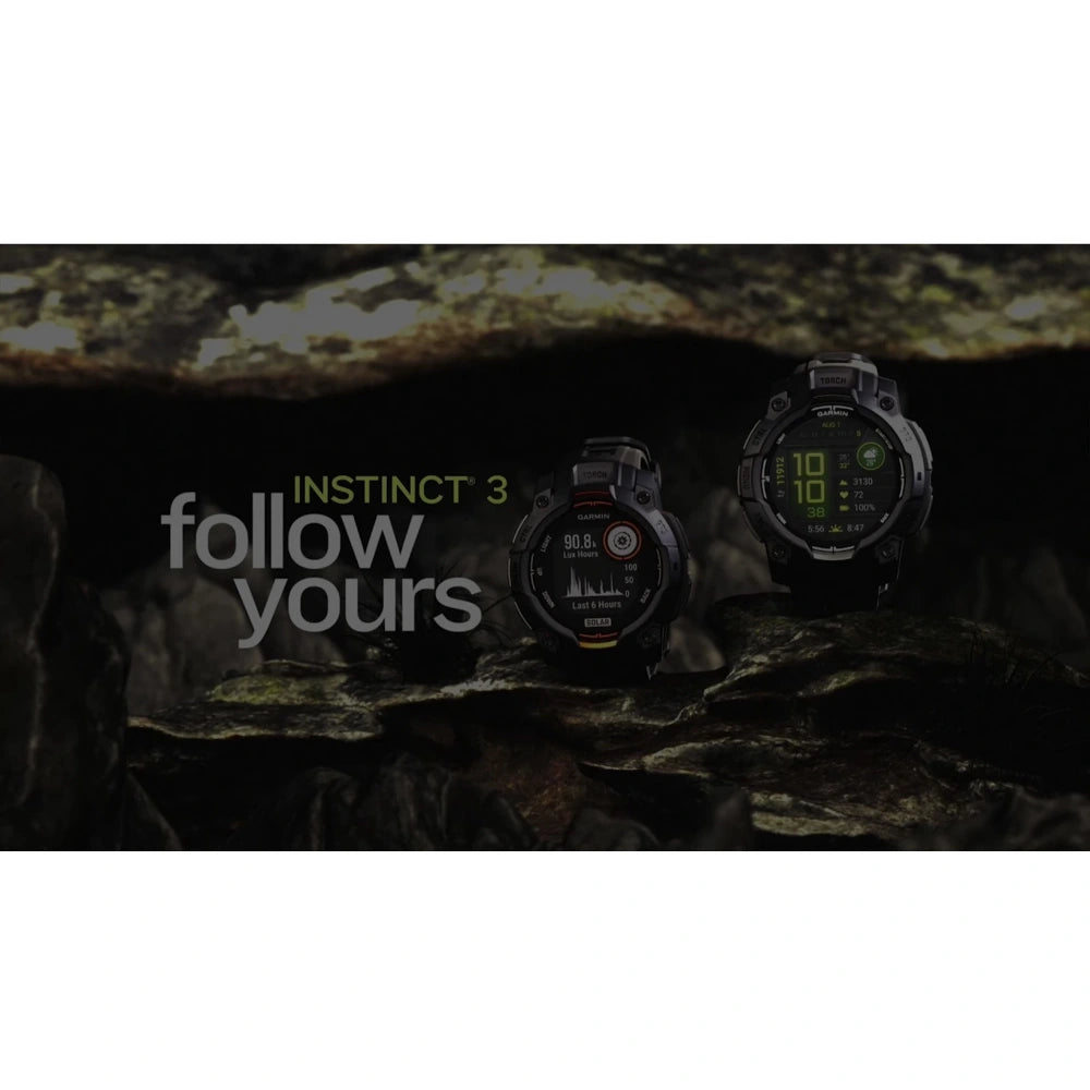 Garmin Instinct 3 Smart Fitness Watch 45mm AMOLED - Black | 49-GAR-010-02936-00