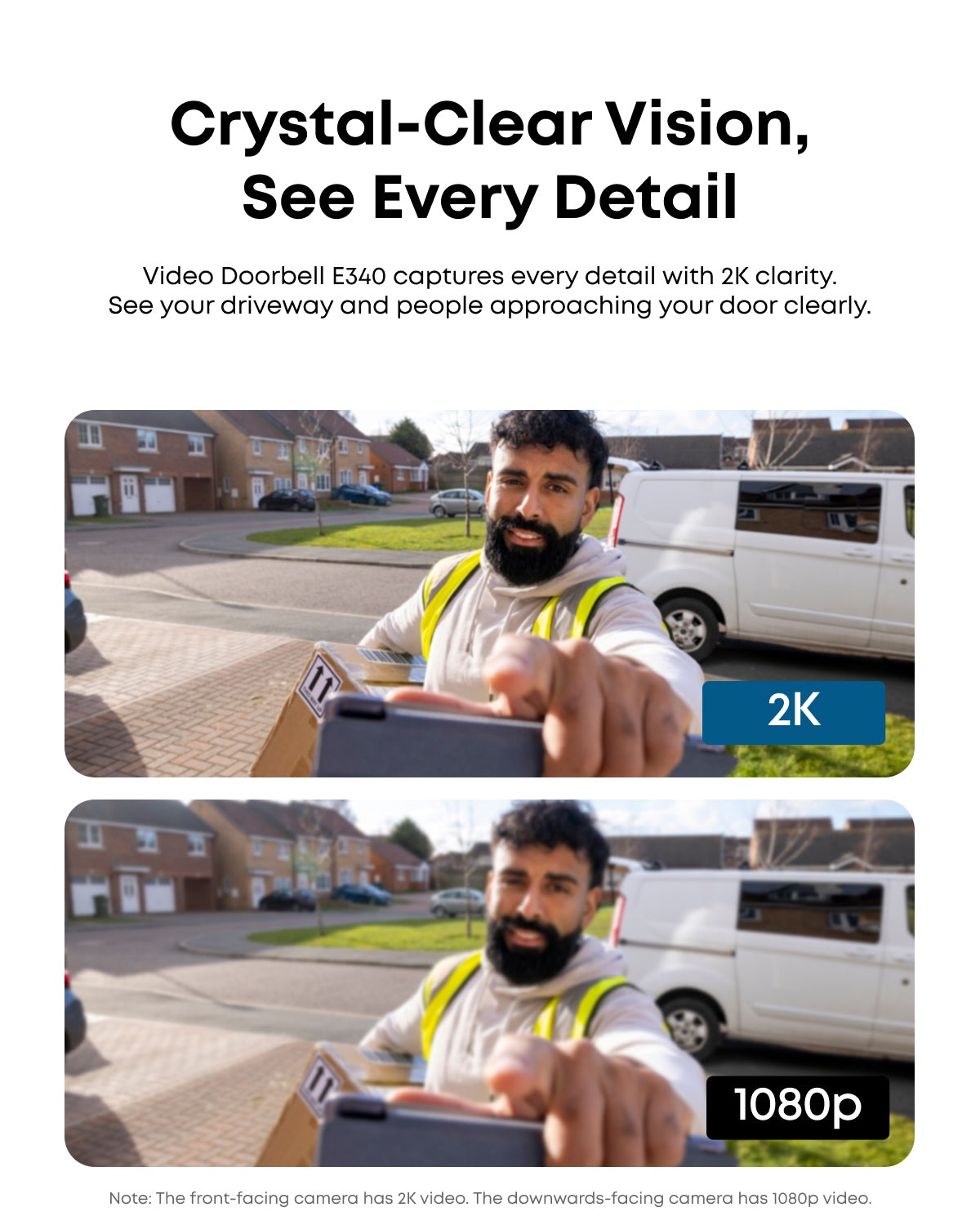 Eufy E340 Video Doorbell 2K Dual Camera Colour Night Vision + Chime  - Black | E8214311