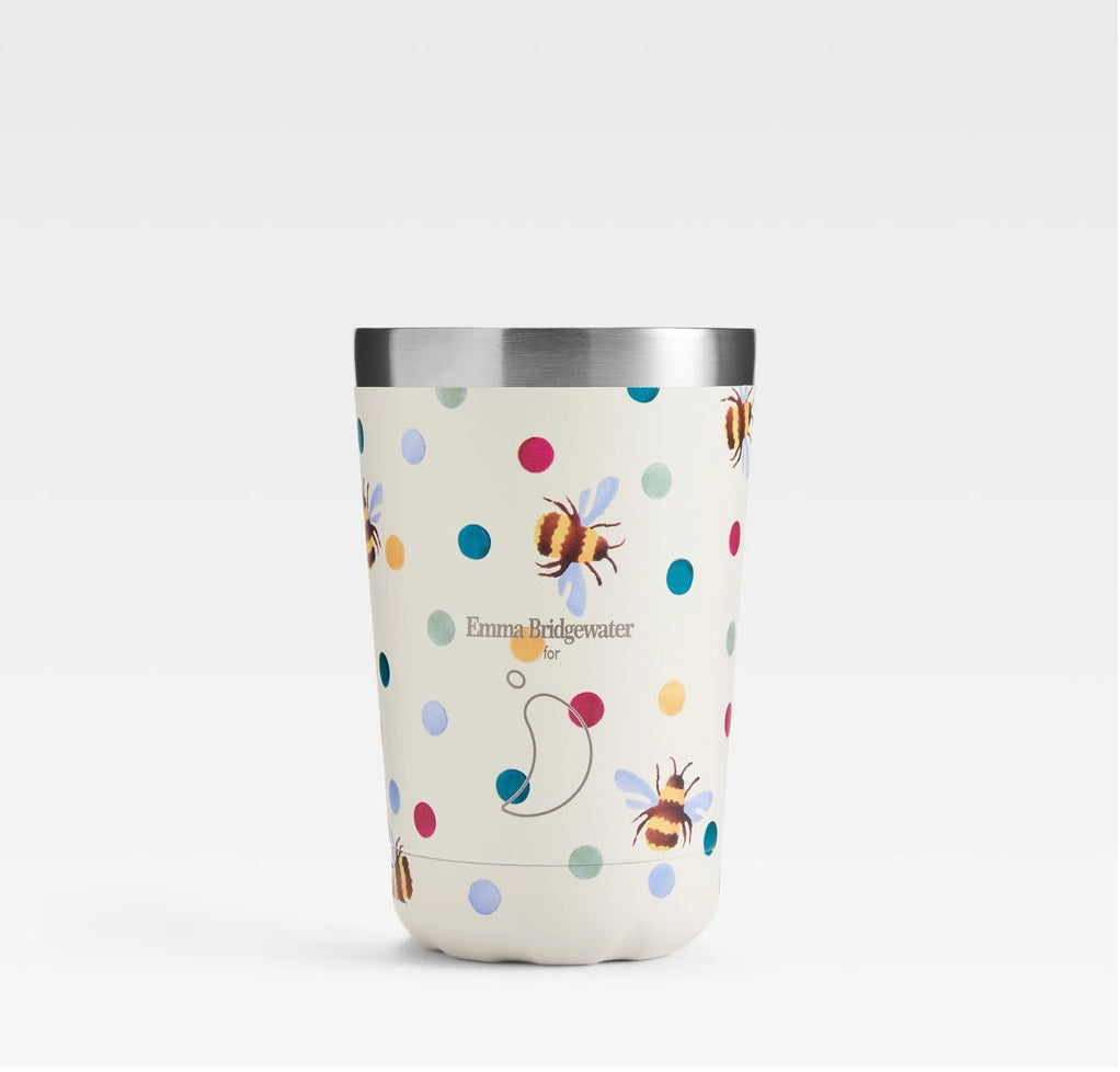 Chillys Coffee Cup 340ml Emma Bridgewater - Polka Dots & Bees | C340OH90REBPKBEE
