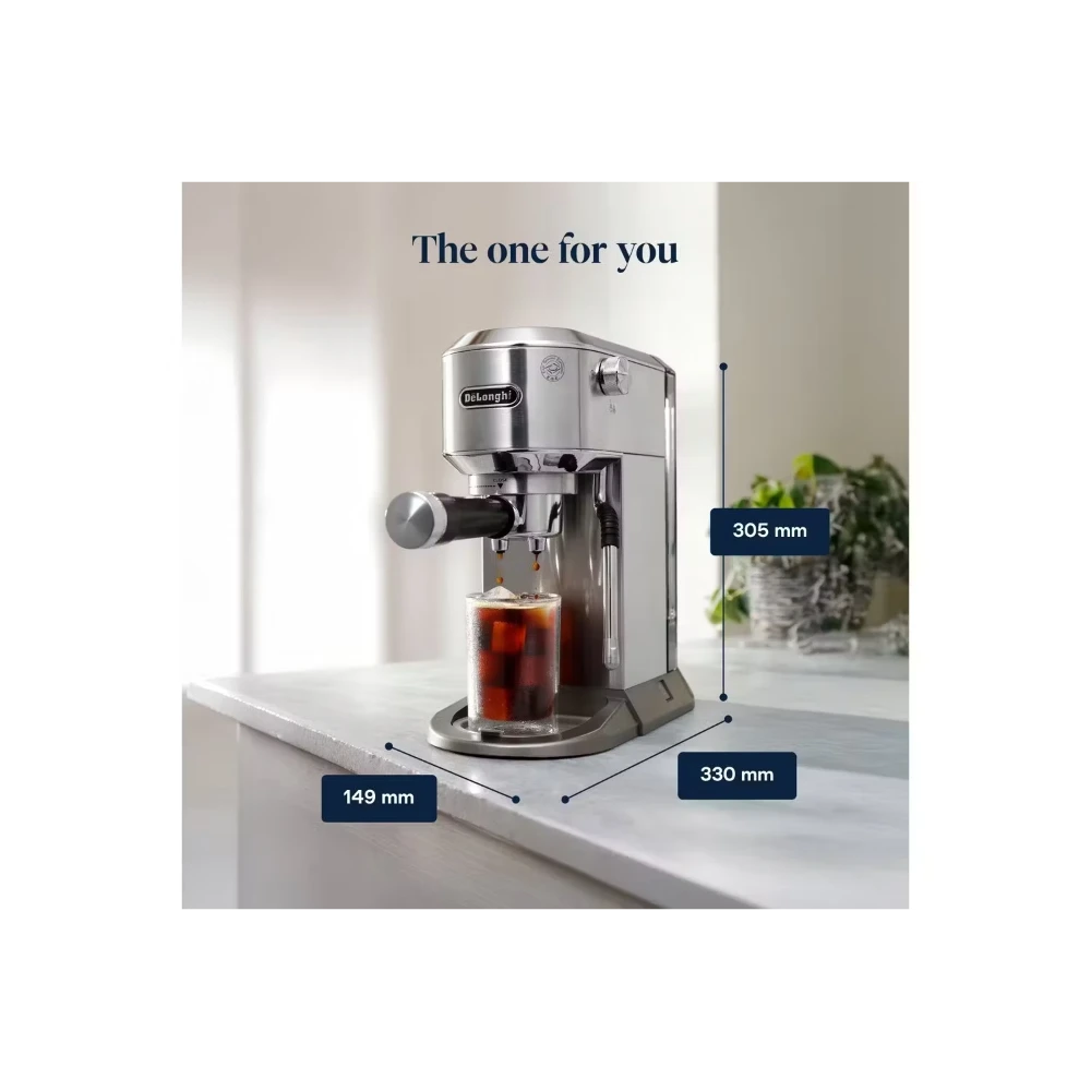 DeLonghi Dedica Duo Espresso Coffee Machine - Stainless Steel | EC890.M