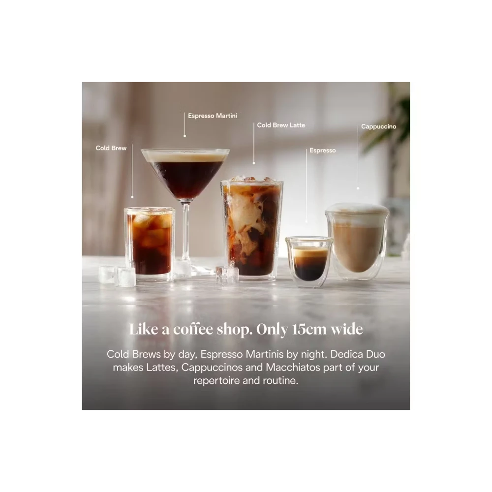 DeLonghi Dedica Duo Espresso Coffee Machine - White | EC890.WI