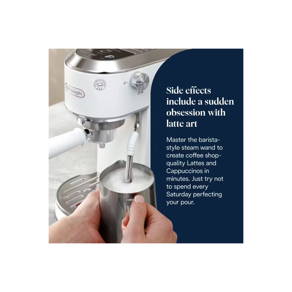 DeLonghi Dedica Duo Espresso Coffee Machine - White | EC890.WI