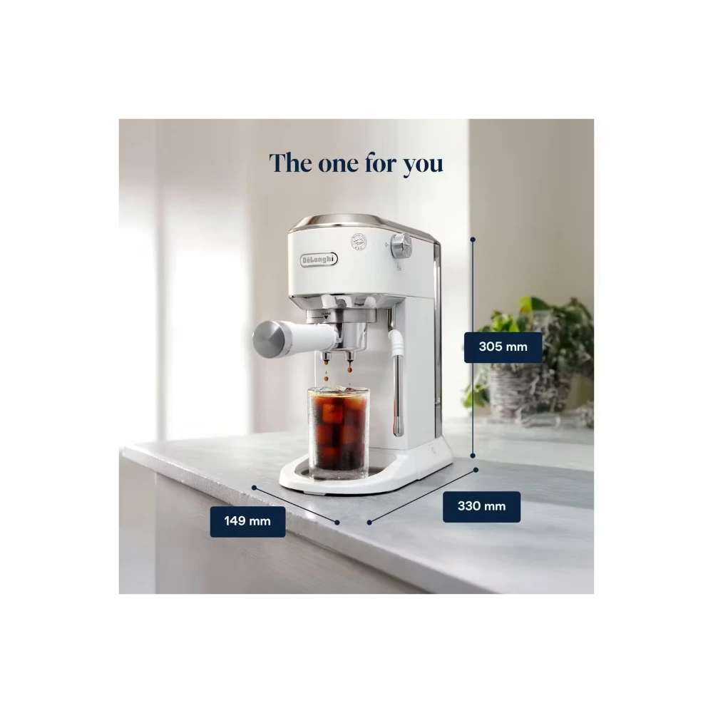 DeLonghi Dedica Duo Espresso Coffee Machine - White | EC890.WI