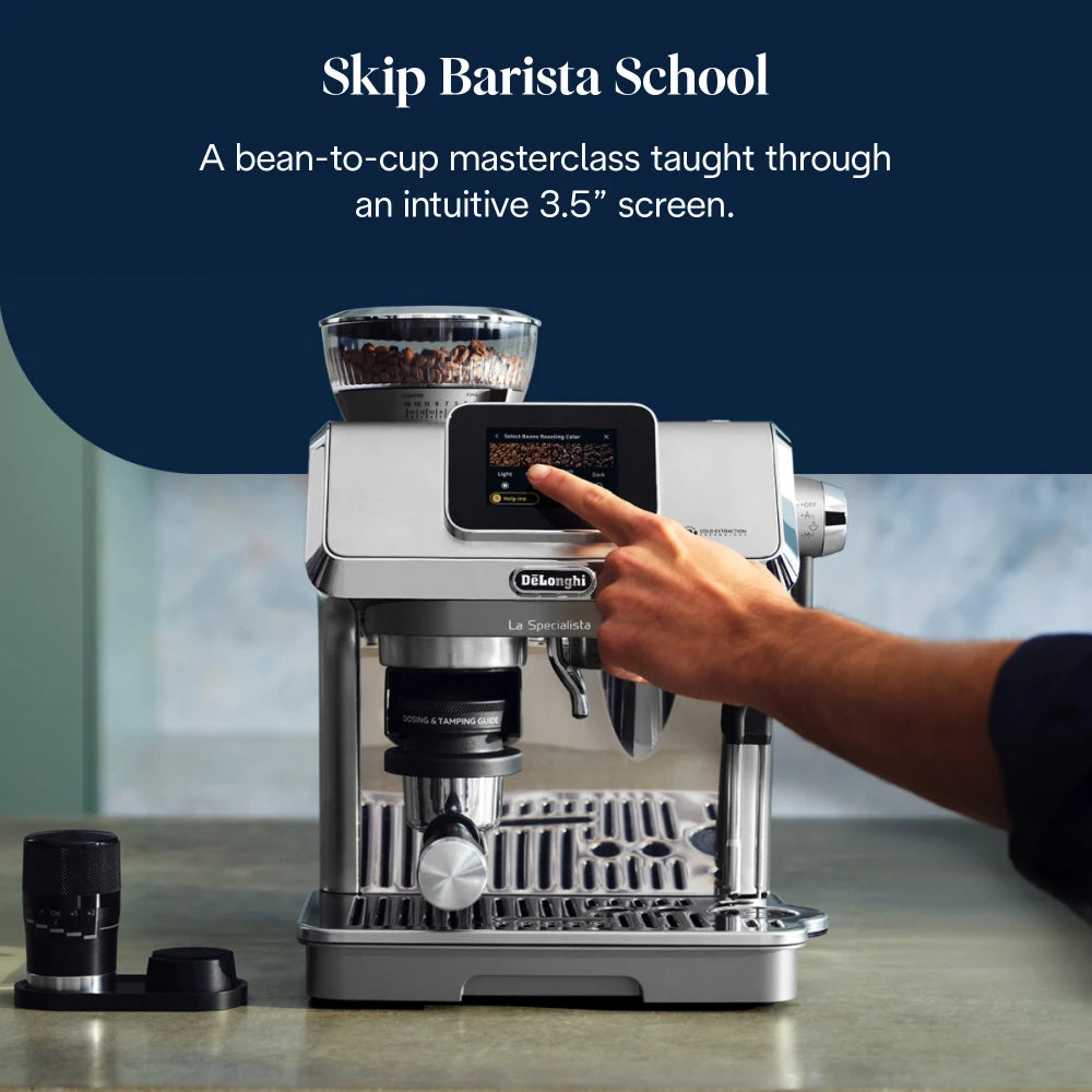 Delonghi La Specialista Touch Manual Pump Bean to Cup Coffee Machine - Stainless Steel | EC9455.M