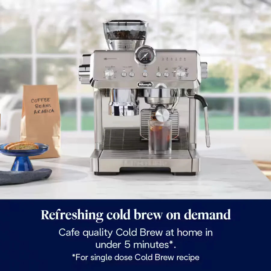 DeLonghi Bean to Cup Coffee Machine With La Specialista Opera Home Cafe Kit - Metal | EC9555.M +Kit