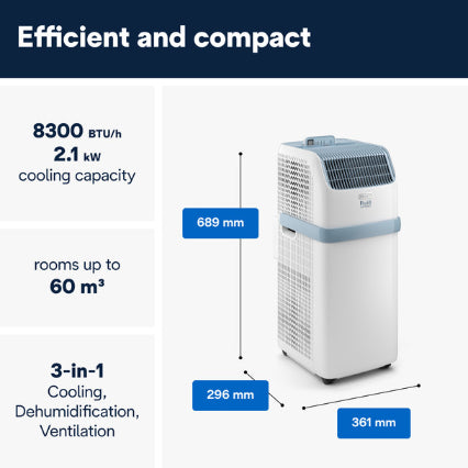 Delonghi Pinguino Compact Air Conditioner 8300BTU - White | ES72