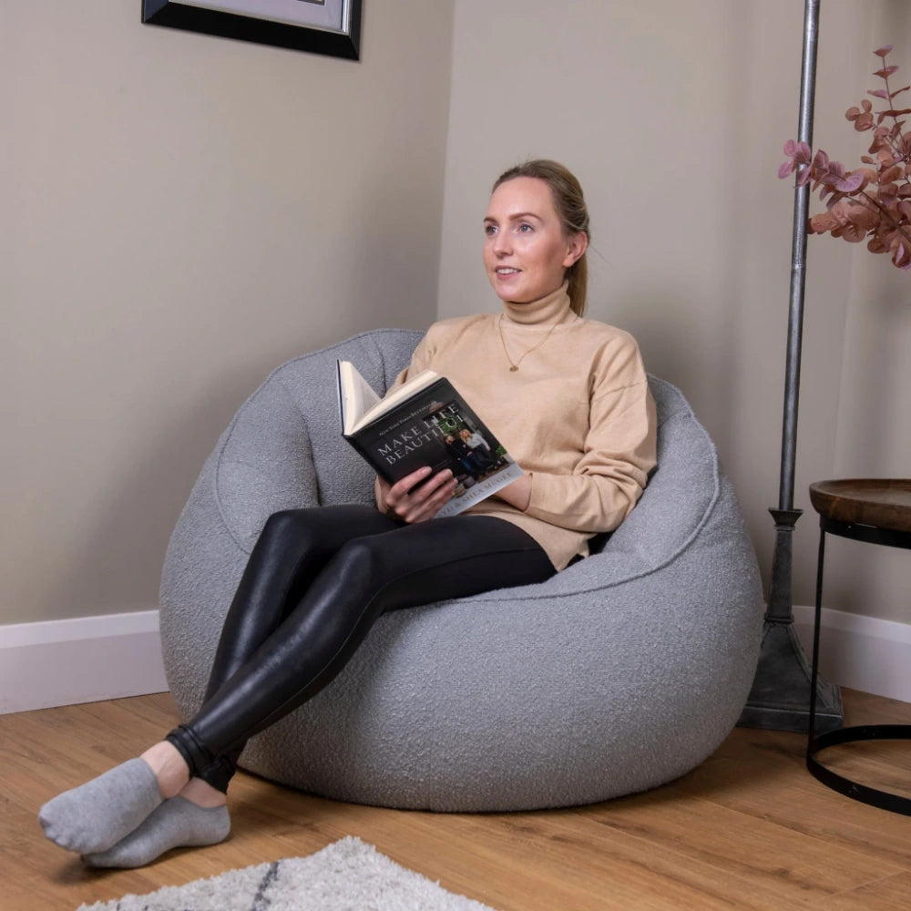Elephant Boucle Chair Bean Bag - Grey | EBOTER20