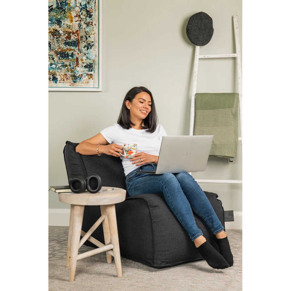 Elephant Lounger Chair Bean Bag - Black | ELGBLA10