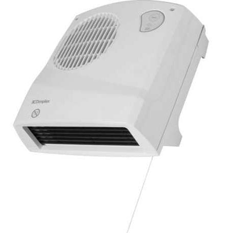 Dimplex 2kw white wall mounted downflow fan heater with pullcord and timer control