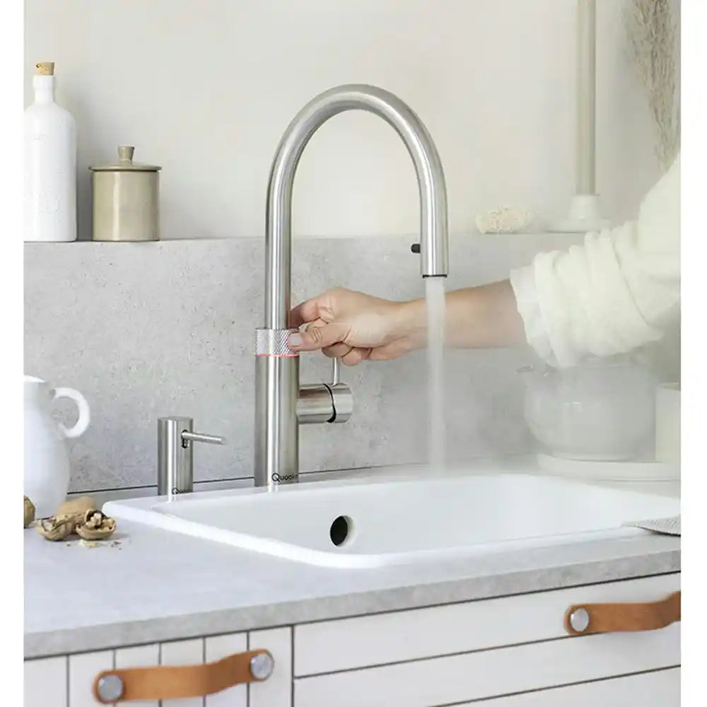 Quooker PRO3 Flex Round Boiling Water Kitchen Tap - Stainless Steel | FXRSST