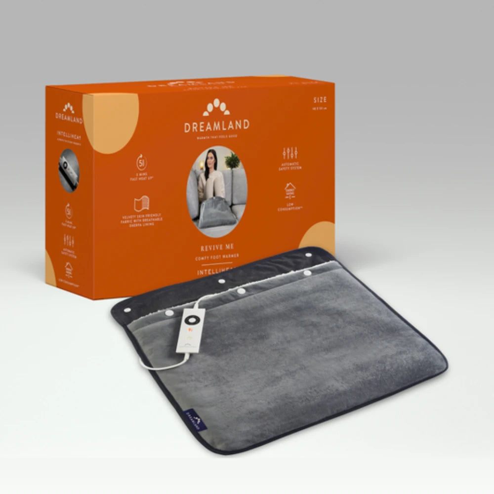 Dreamland Revive Me Comfy Electric Foot Warmer with 5 Heat Settings - Grey | 26009