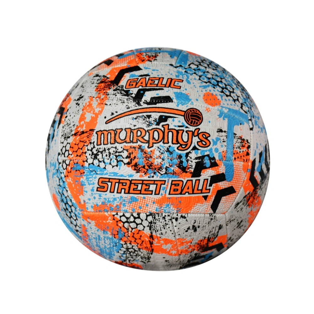 Gaelic sports ball with 'murphy's' branding on a white background