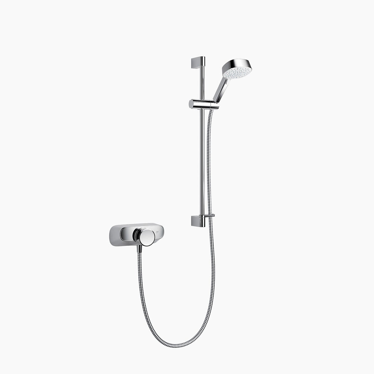 Single Outlet Mira mixer shower in a white background