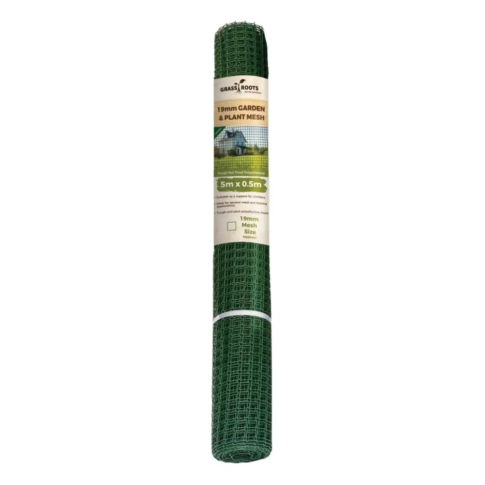 Grass Roots Garden & Plant Mesh Fencing 5 Metre x 0.5 Metre 19mm - Green Plastic | GRT968031