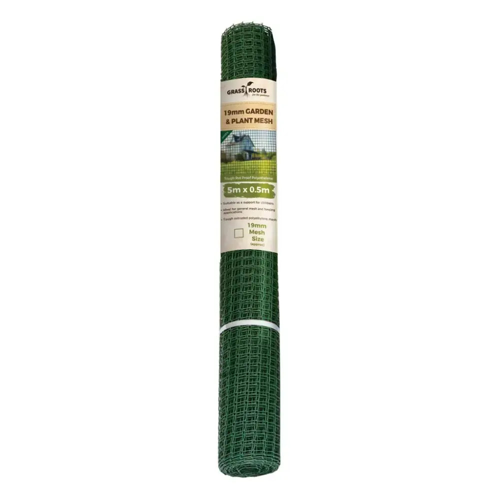 Grass Roots Garden & Plant Mesh Fencing 5 Metre x 1 Metre 19mm - Green Plastic | GRT968079