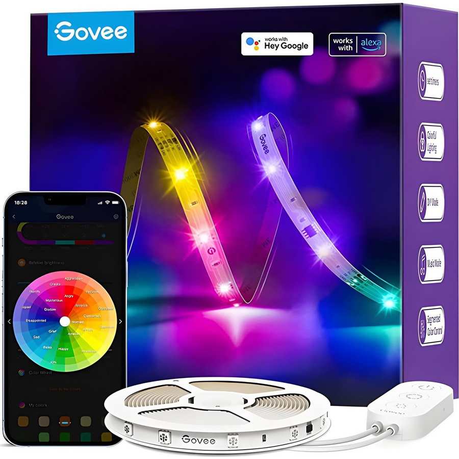 Govee RGBIC 5 Metre Smart MultiColour LED Strip Light with Wifi and Bluetooth | H168A2D1