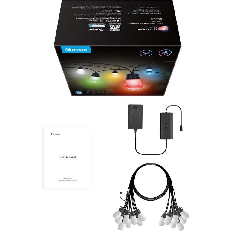 Govee Smart Outdoor S14 Bulb String Lights 2 - 48ft / 15 Metre | H70202B1