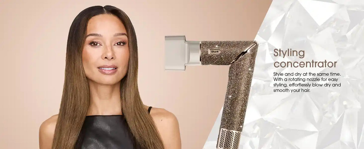 Shark FlexStyle 5 in 1 Air Styler & Hair Dryer Gift Set Limited Edition - Champagne Sparkle | HD446JSUK