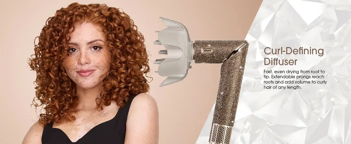 Shark FlexStyle 5 in 1 Air Styler & Hair Dryer Gift Set Limited Edition - Champagne Sparkle | HD446JSUK