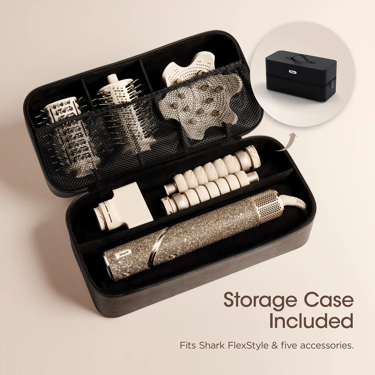 Shark FlexStyle 5 in 1 Air Styler & Hair Dryer Gift Set Limited Edition - Champagne Sparkle | HD446JSUK