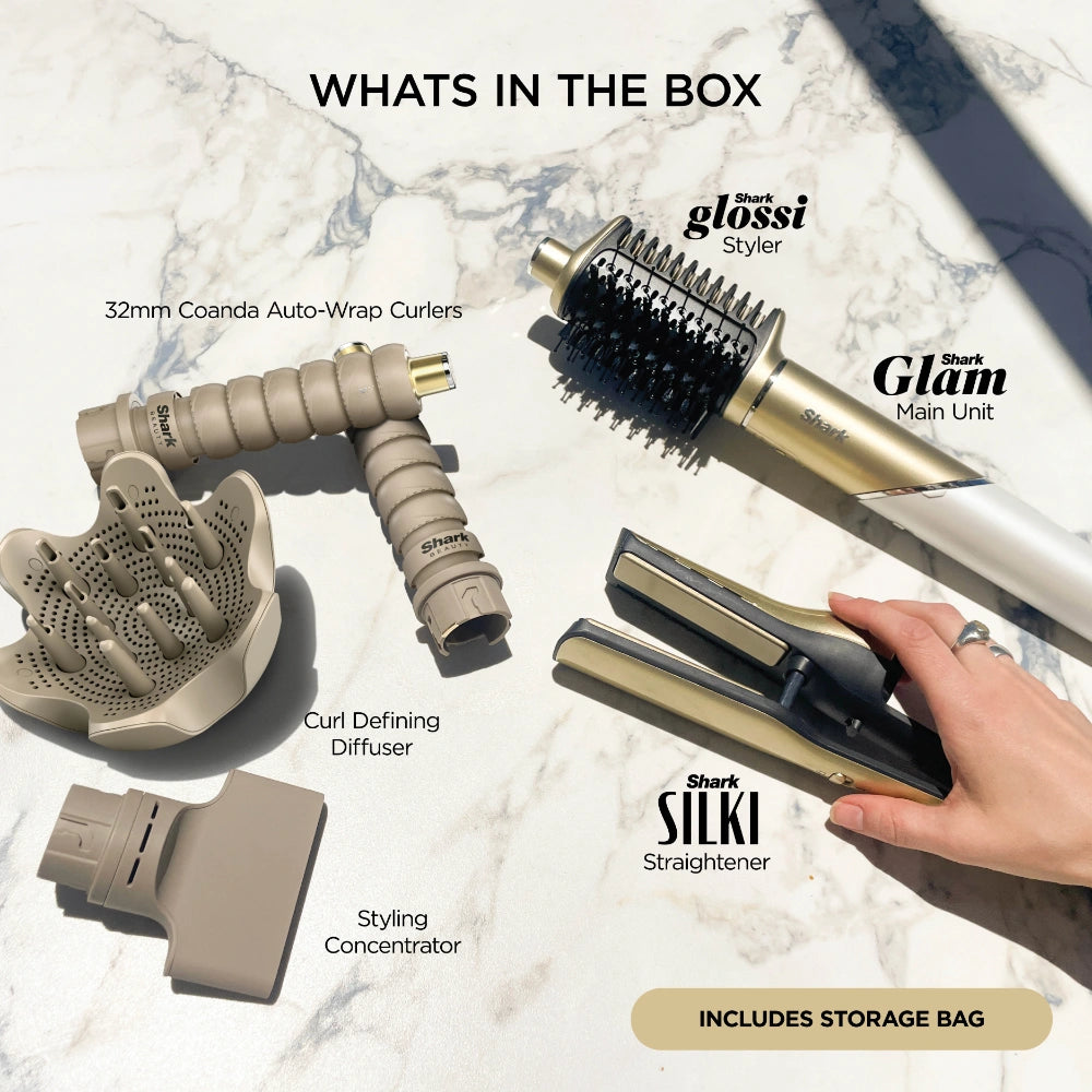 Shark Glam Straight, Waves and Curls Multi Styler - Gold | HD6052SUK
