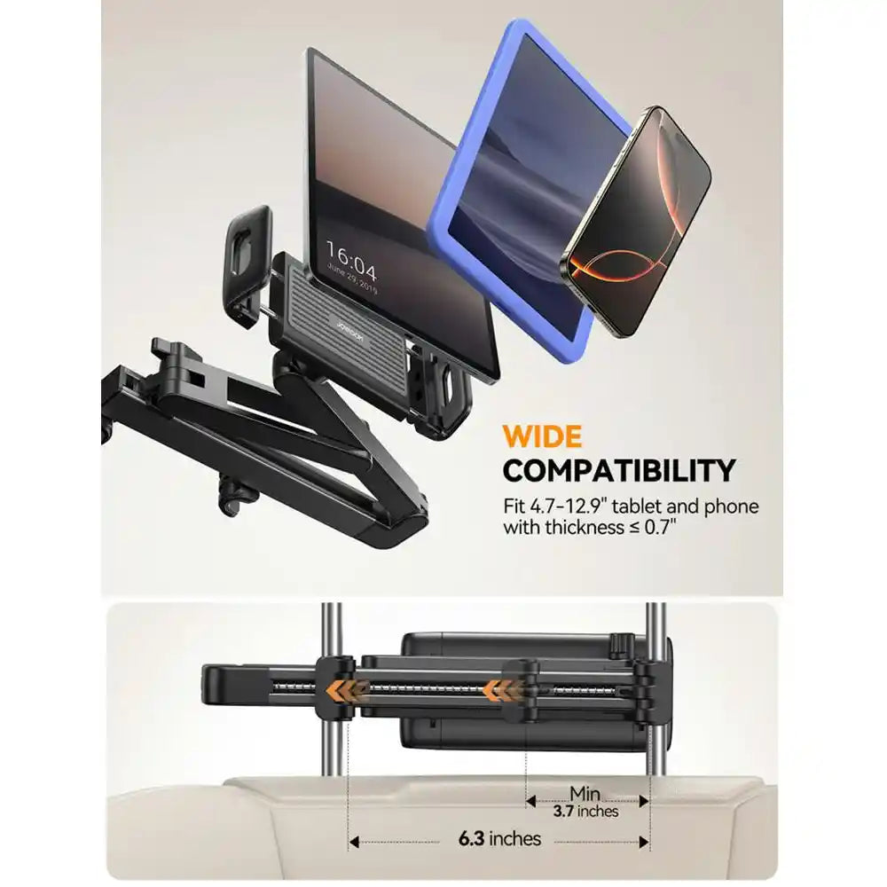 Joyroom Car Headrest Mount Tablet Holder - Black | HL-ZS433