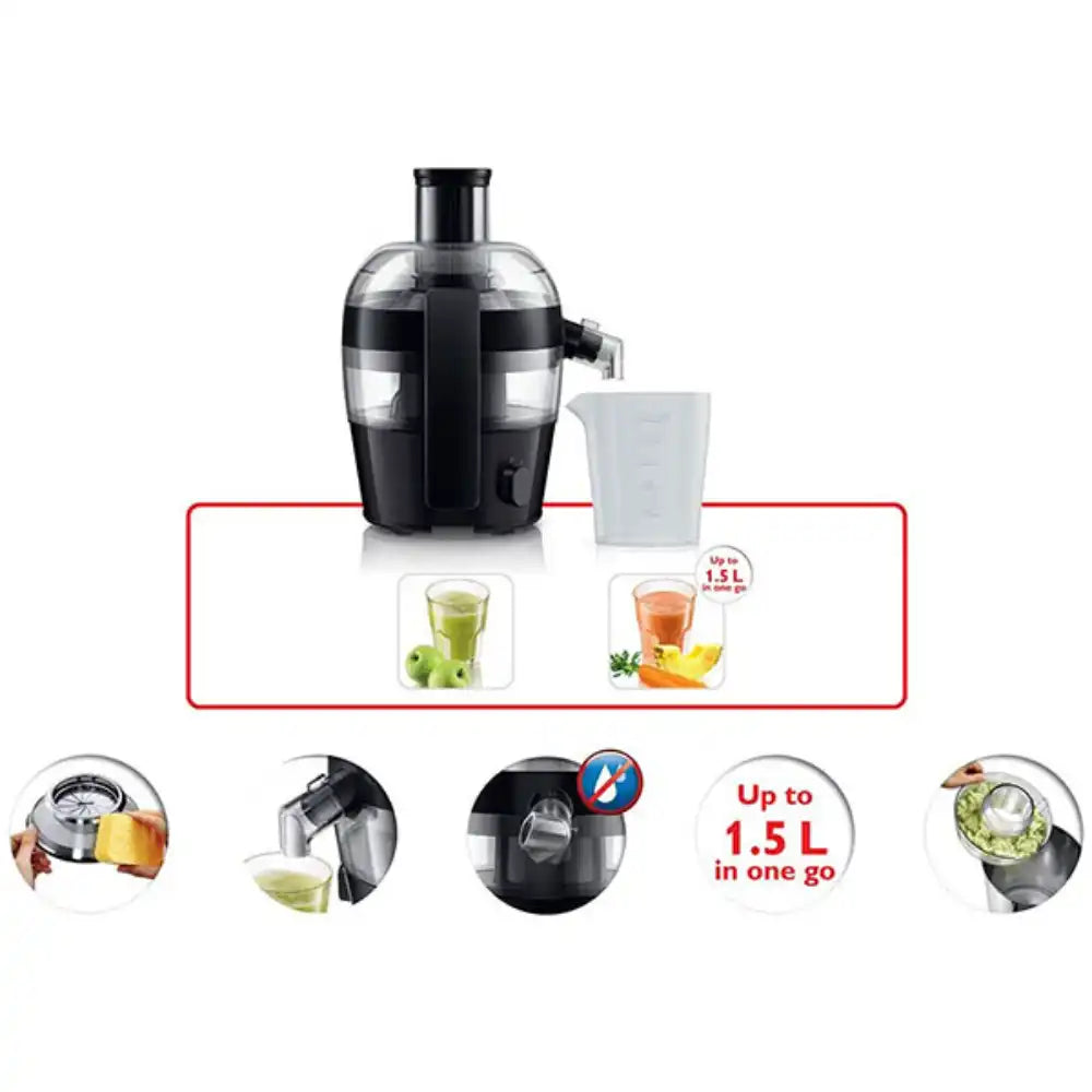 Philips Viva Collection Compact Juicer 1.5 Litre - Black | HR1832/01