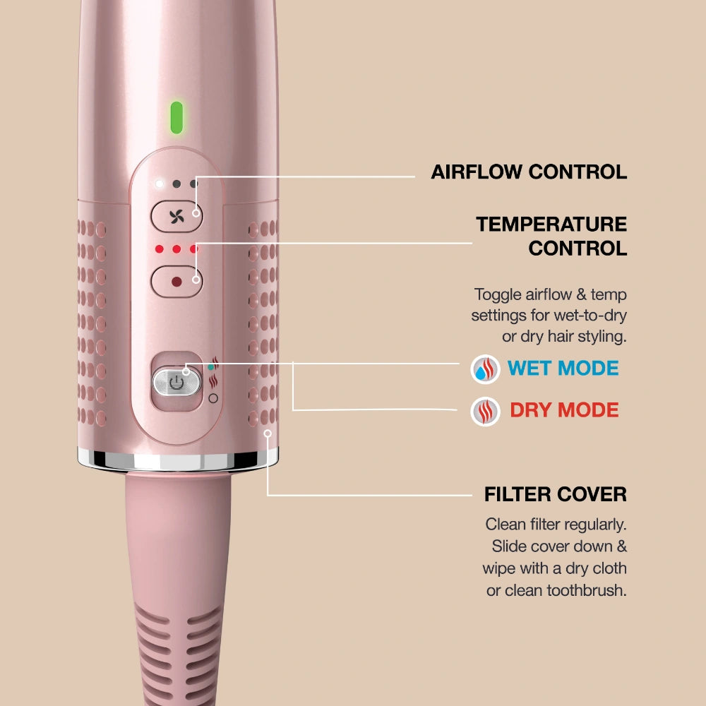 Shark Glossi Hot Brush and Air Glosser - Peony Pink | HT302UKPK