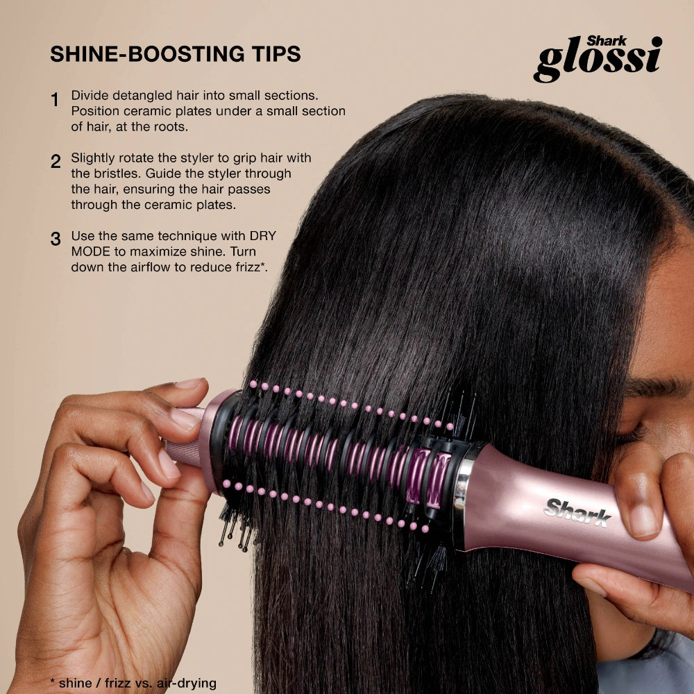 Shark Glossi Hot Brush and Air Glosser - Peony Pink | HT302UKPK