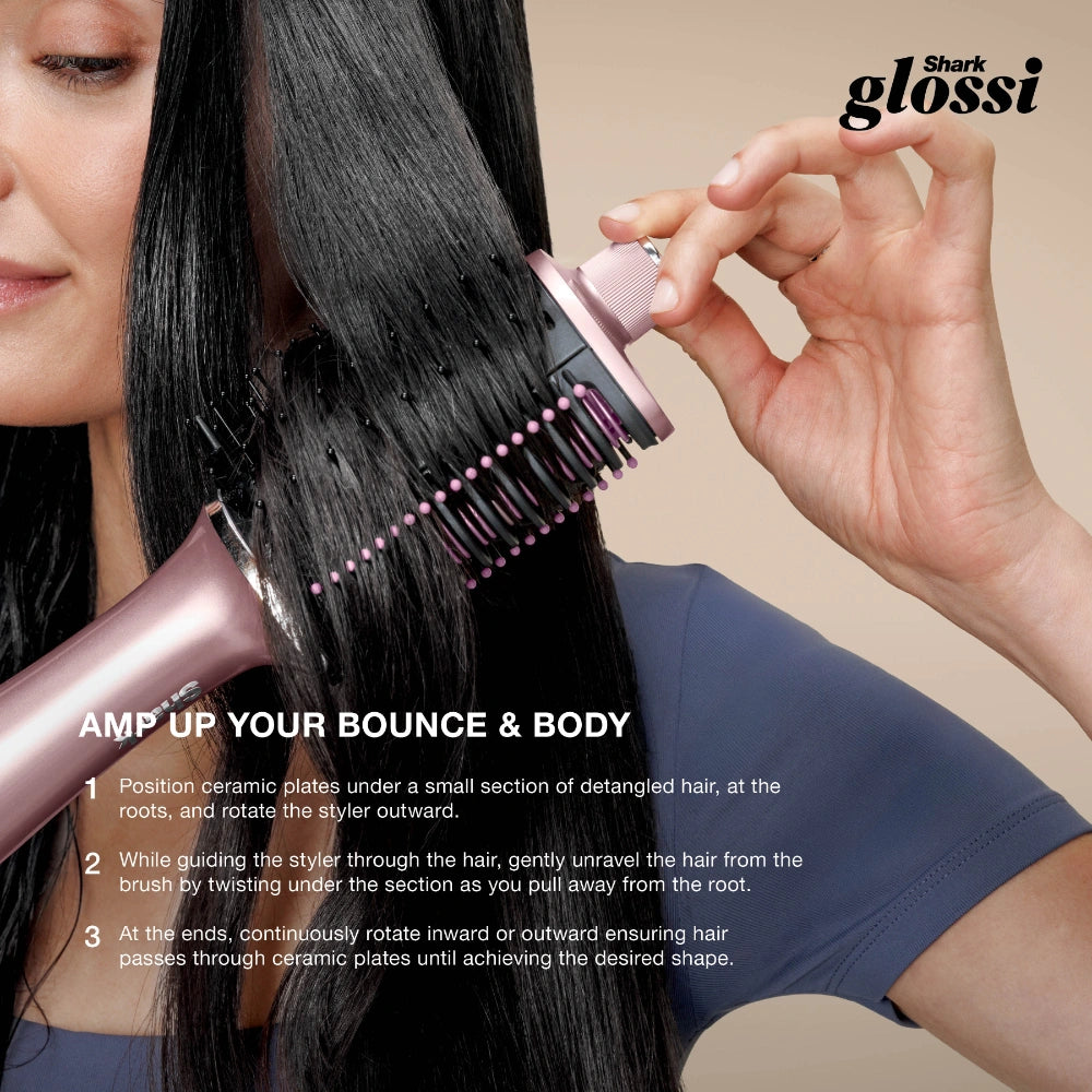 Shark Glossi Hot Brush and Air Glosser - Peony Pink | HT302UKPK