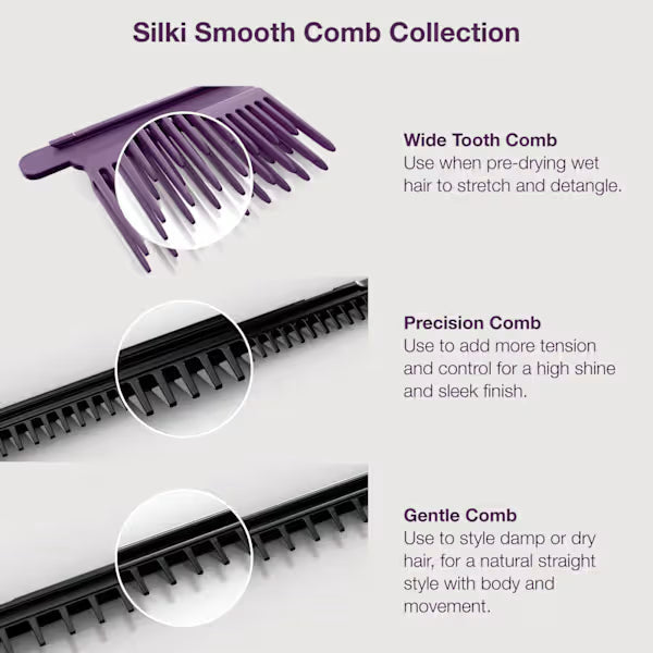 Shark SilkiPro Straight Hair Straightener + Dryer in One Tool with Heat-Resistant Storage Case - Plum Satin | HT401UKPU