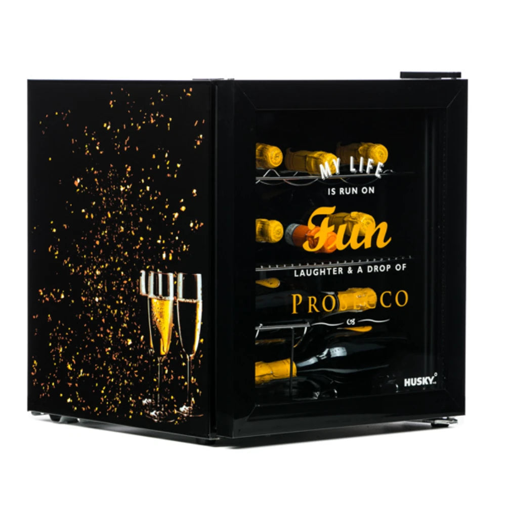 Husky 46 Litre Prosecco Mini Drinks Fridge Cooler - Black | HUS-HU279-E