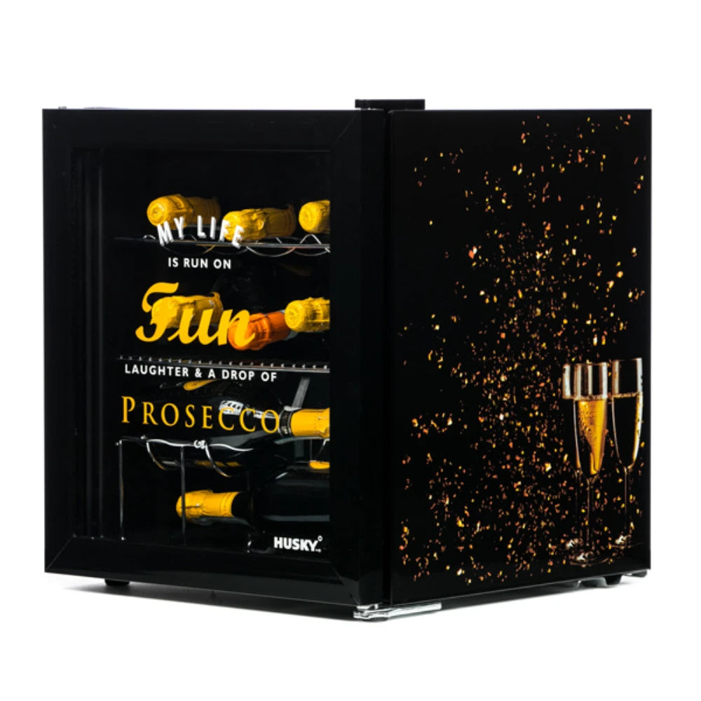 Husky 46 Litre Prosecco Mini Drinks Fridge Cooler - Black | HUS-HU279-E