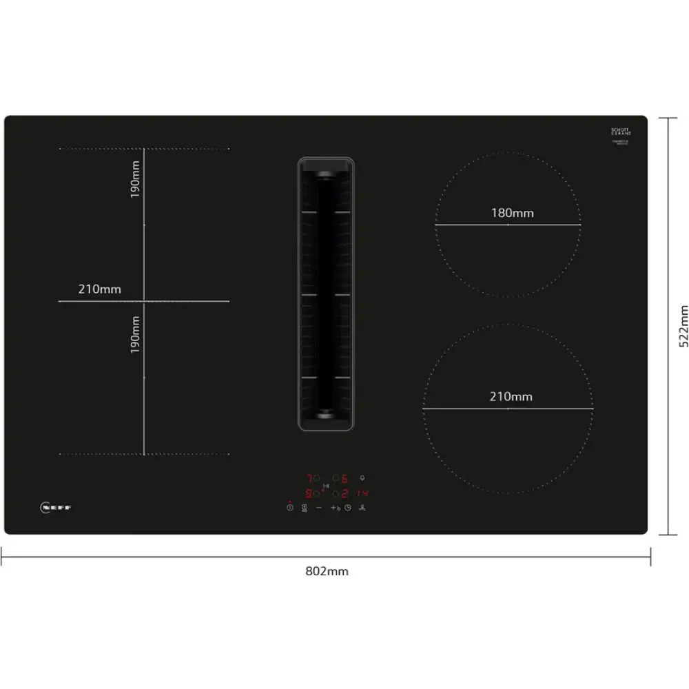 Neff N 50 80cm Integrated Ventilation Induction Hob - Black | V58NBS1L0