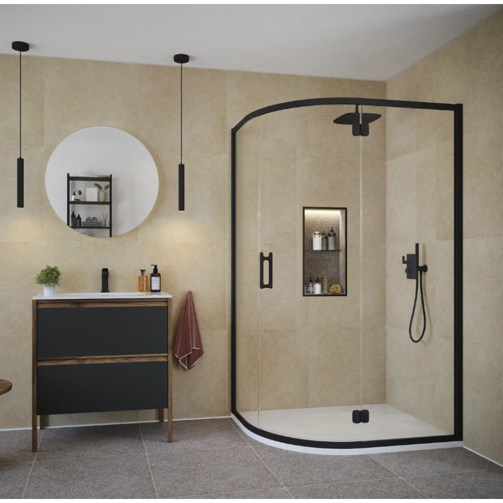 Flair ILI Quadrant Shower Enclosure | Chrome, Matte Black, Brushed Brass | 900mm, 1000x800mm to 1200x900mm