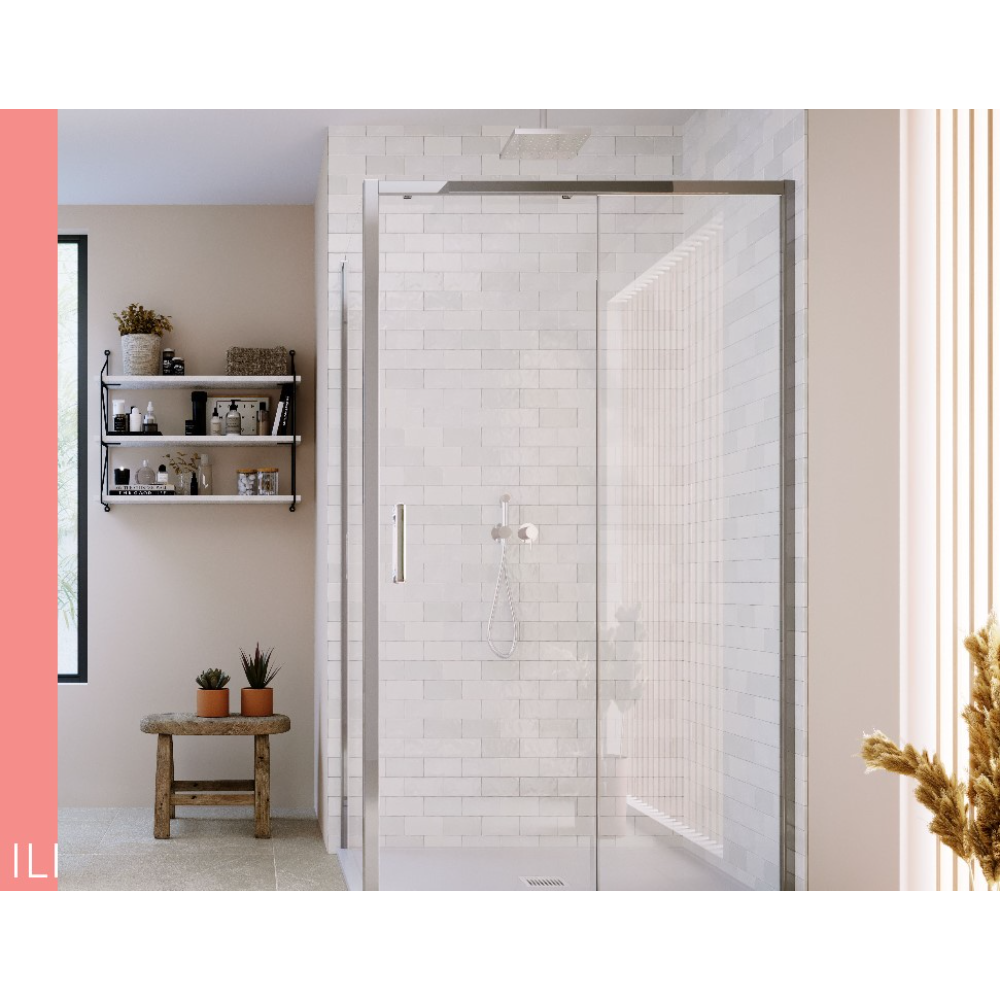 Flair ILI Slider Shower Door | Chrome, Matte Black, Brushed Brass | 1000mm to 1700mm