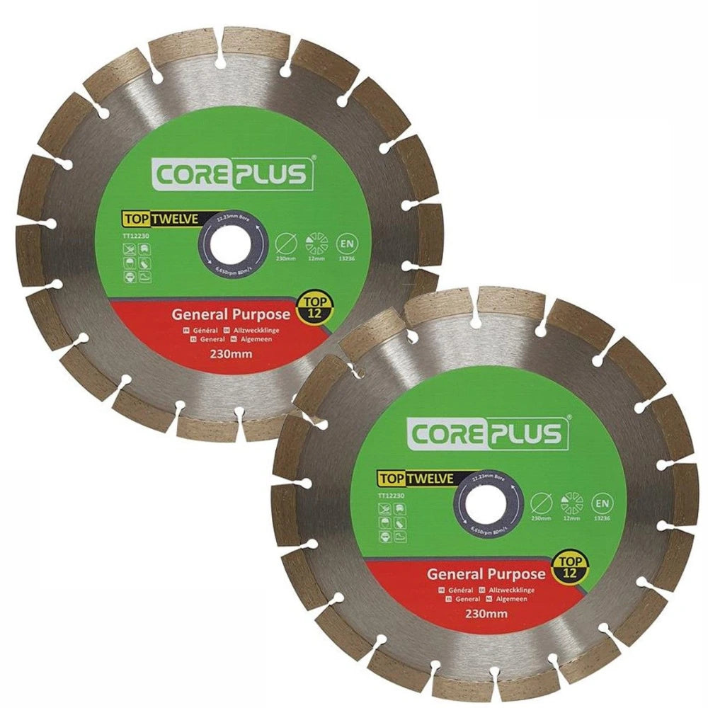 Coreplus 230mm Diamond Blade Twin Pack