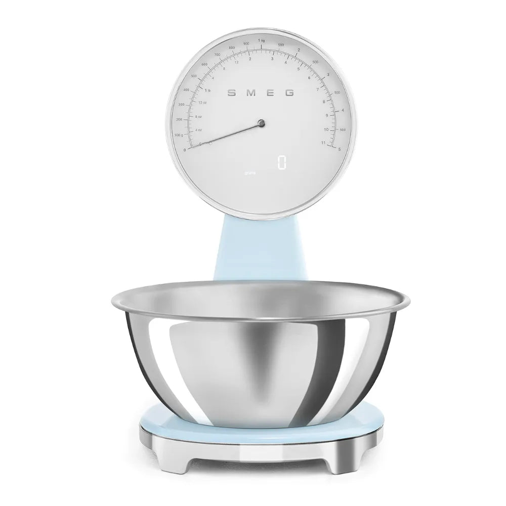 Smeg Analog and Digital Kitchen Scales - Pastel Blue | KSF01PBWW