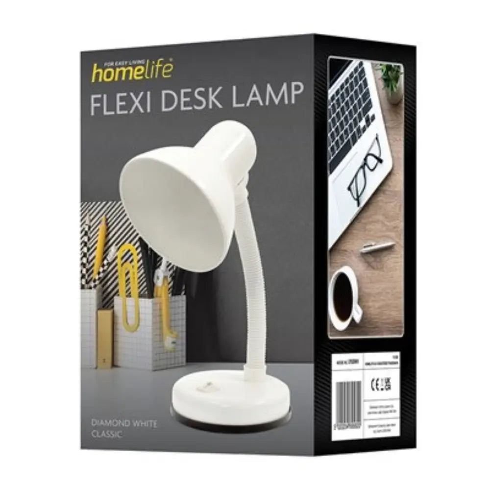 Lloytron Home Life 35W Classic Flexi Desk Lamp - Diamond White | 1127-20