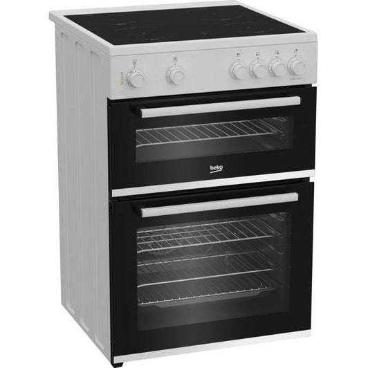 Beko 60cm Twin Cavity Electric Cooker with Ceramic Top - White | FTC6701W