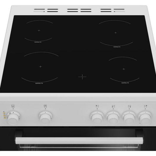 Beko 60cm Twin Cavity Electric Cooker with Ceramic Top - White | FTC6701W