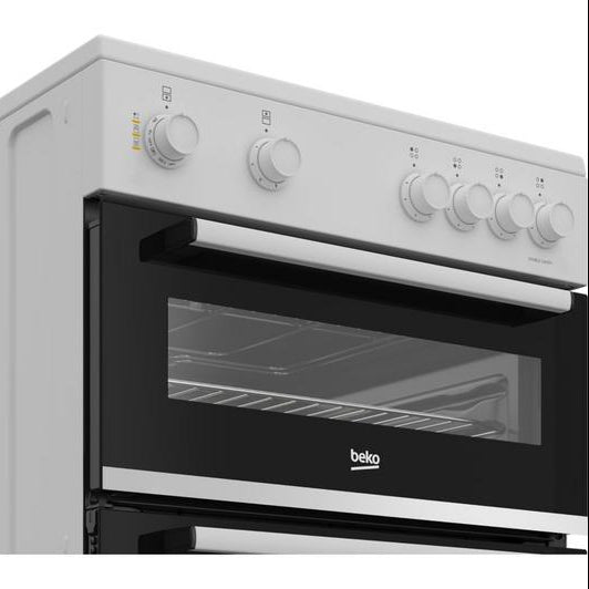 Beko 60cm Twin Cavity Electric Cooker with Ceramic Top - White | FTC6701W
