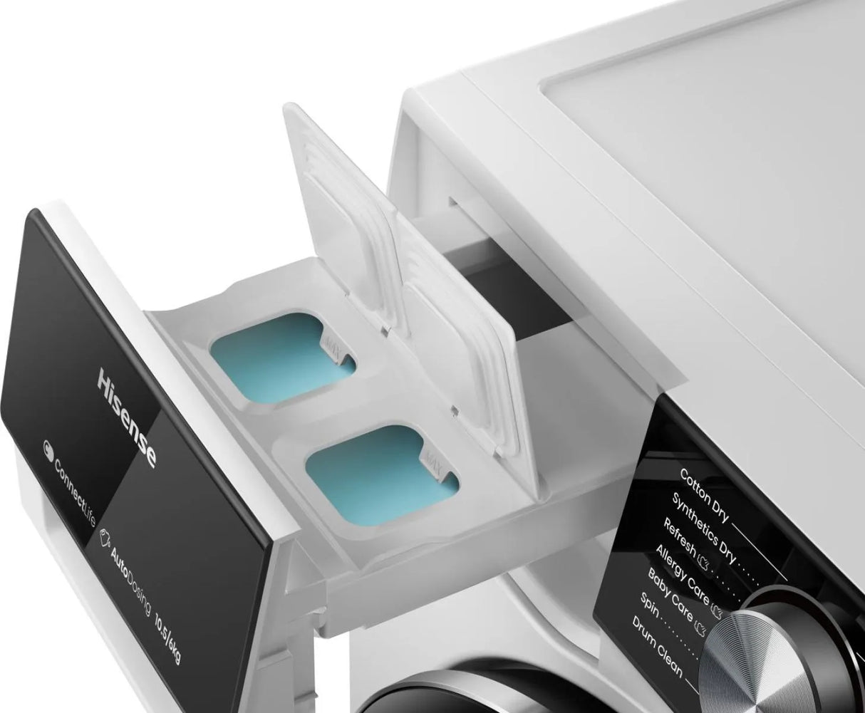 Hisense 10.5kg Wash / 6kg Dry Autodose Washer Dryer with Wifi - White | WD5S1045BW
