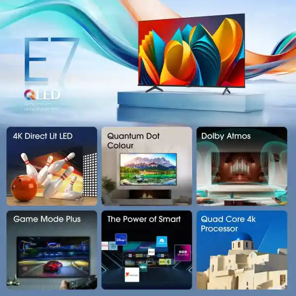 Hisense E7Q 55 Inch QLED 4K Smart AI TV | 55E71Q