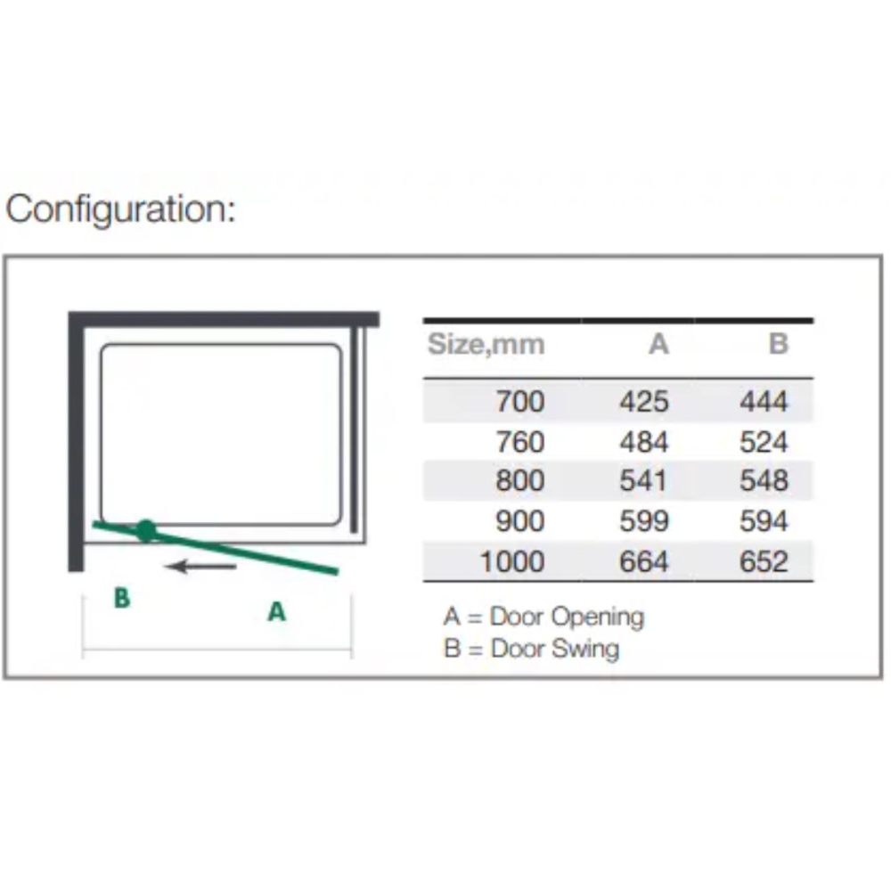 Merlyn MBox Pivot Door | Chrome, Matt Black, Brushed Brass | 700mm to 1000mm