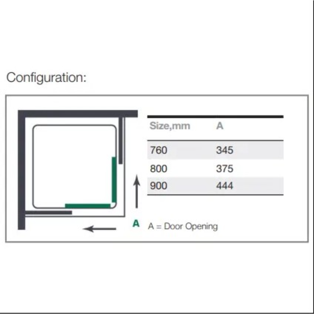 Merlyn MBox Corner Entry Enclosure | Chrome | 760mm to 1000mm