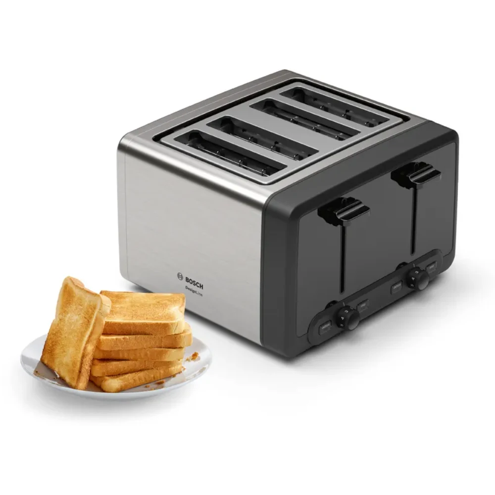 BOSCH DesignLine Plus 4 Slice Toaster - Stainless Steel | TAT4P440GB