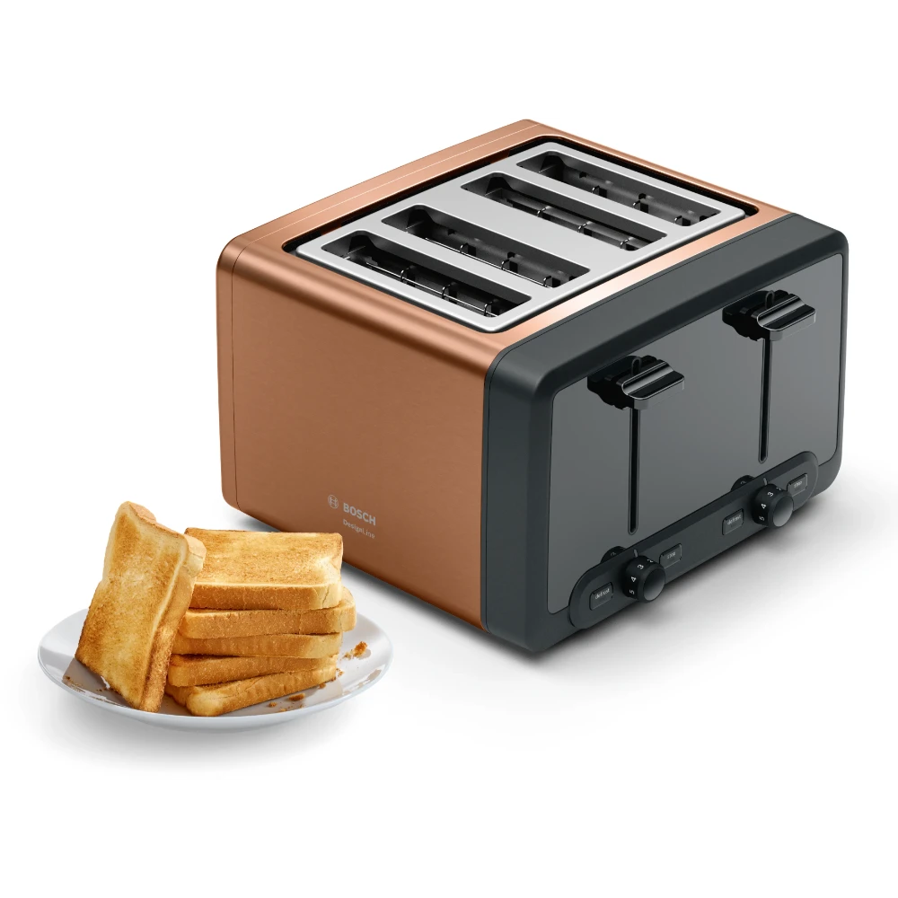 Bosch DesignLine Plus 4 Slice Toaster - Copper | TAT4P449GB