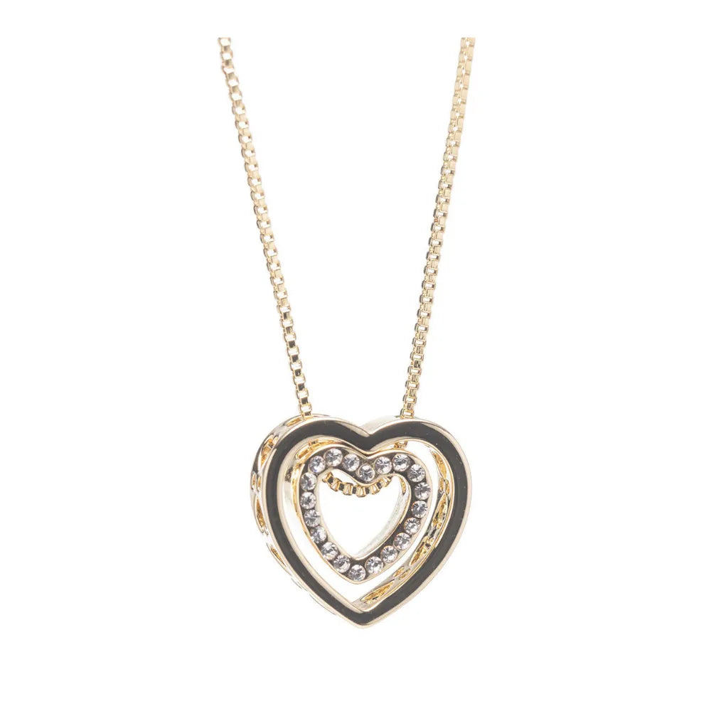 Newgrange Living Interwined Pendant with Gold Heart | 600340