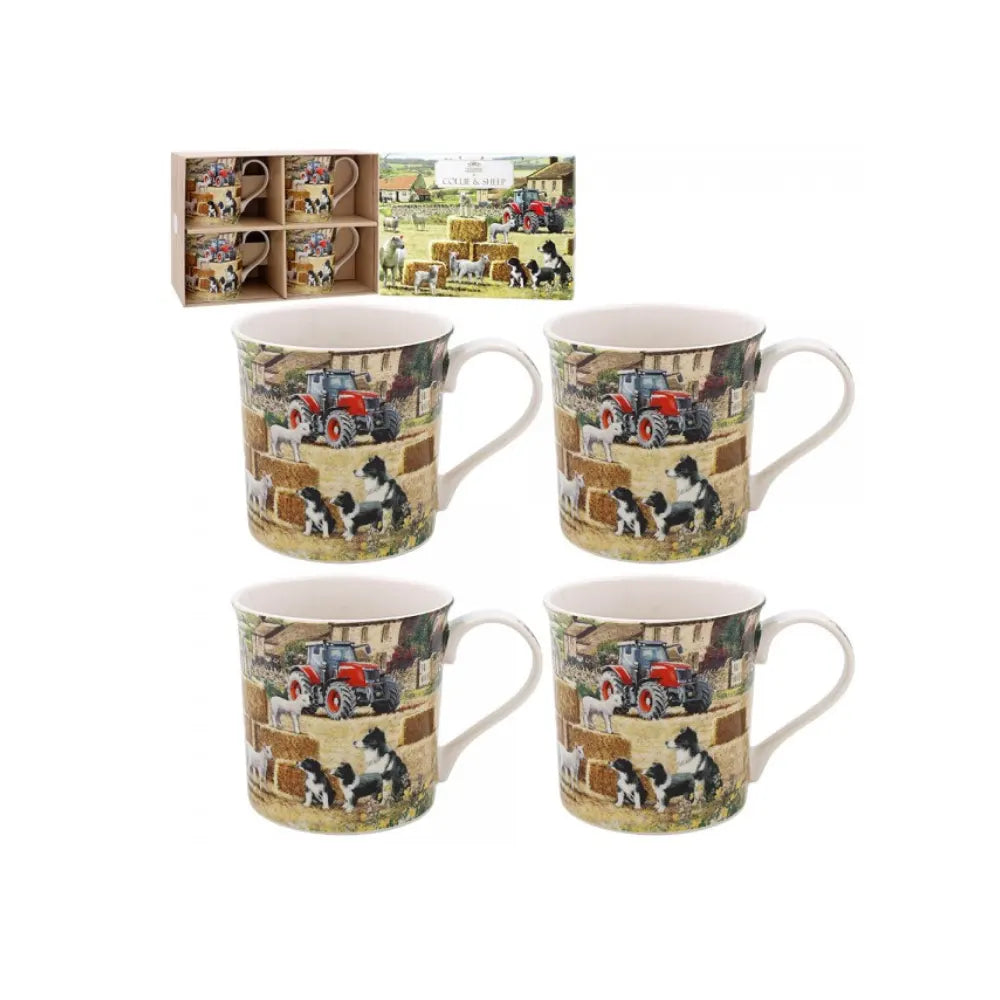 Dunlevy 4 Piece Mug Set - Collie and Sheep | PG5918
